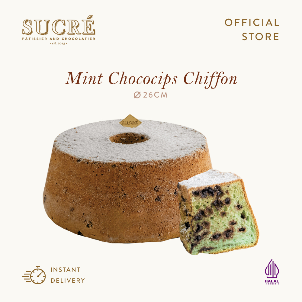 Sucre Patissier Mint Chocochips Chiffon Cake - Kue Ulang Tahun Birthday Cake 26cm