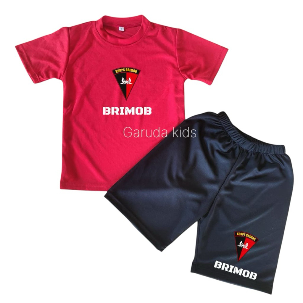 Setelan Kaos Anak TNI AL Logo Bordir – Baju Olahraga / Pakaian Harian Anak Laki-Laki”