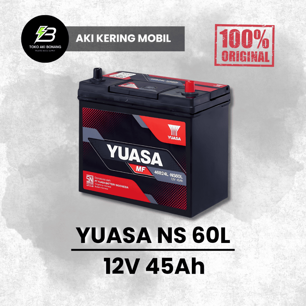Aki kering Mobil Yuasa NS 60L (12V 45Ah)