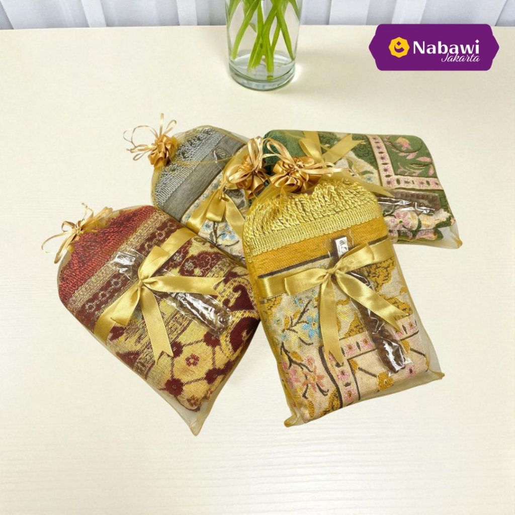 Hampers Souvenir Sajadah Dewasa Tile + Tasbih Kayu Souvenir Tahlilan Tasyakuran