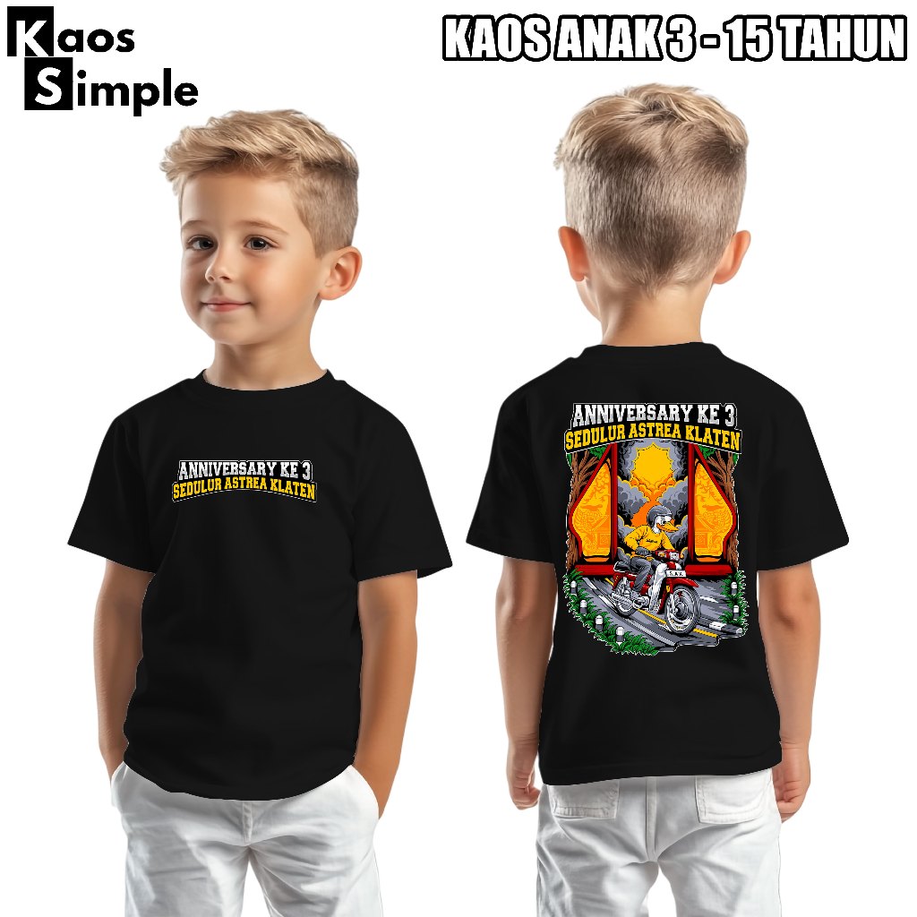 Kaos ANAK Astrea ANNIV KE 3 ASTREA KLATEN Grand / Baju Baju Distro Otomotif Astrea Grand / Atasan Pr