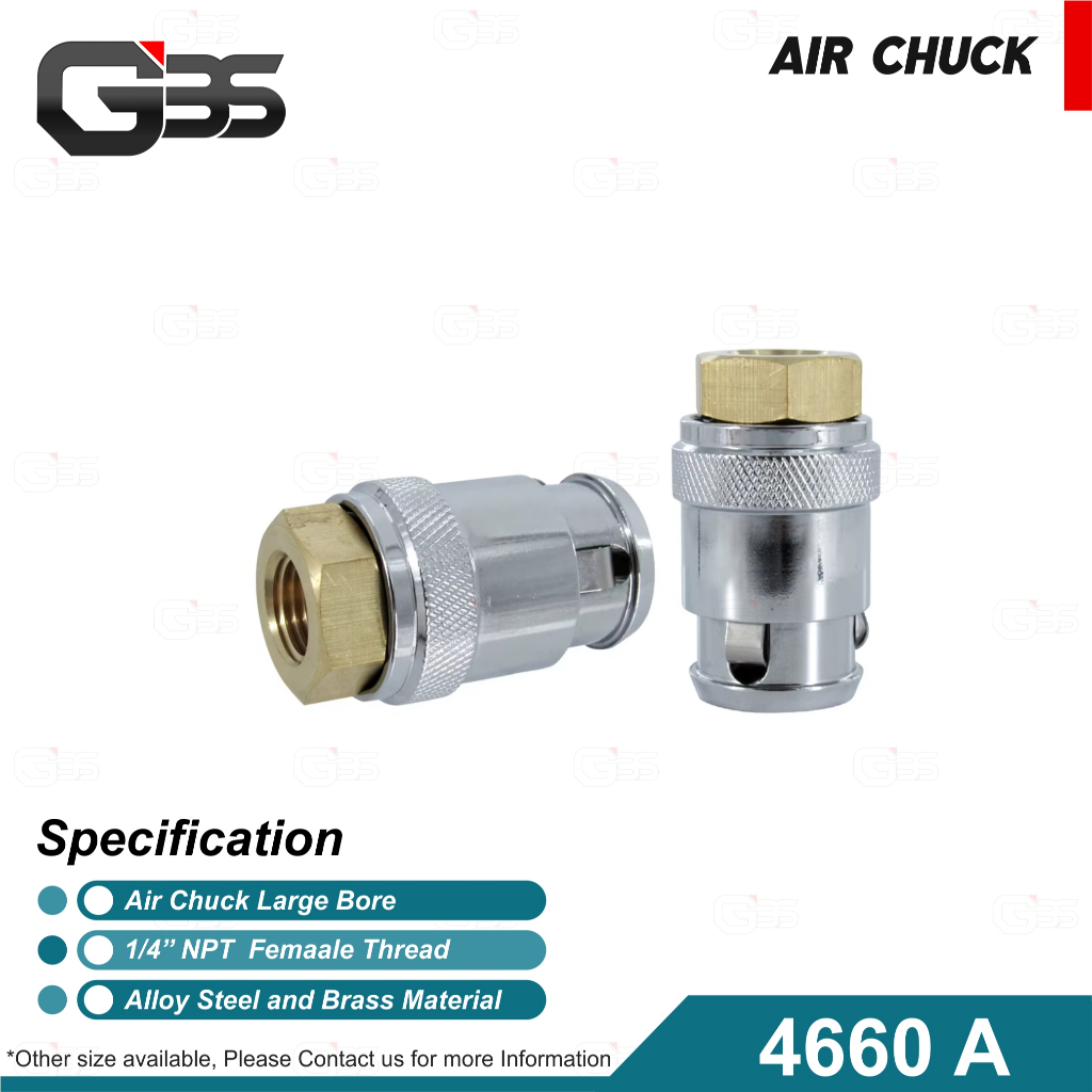 Clip On-Chuck Large Bore H-4660A / Kepala Pengisi Angin Pentil Besar H4660A