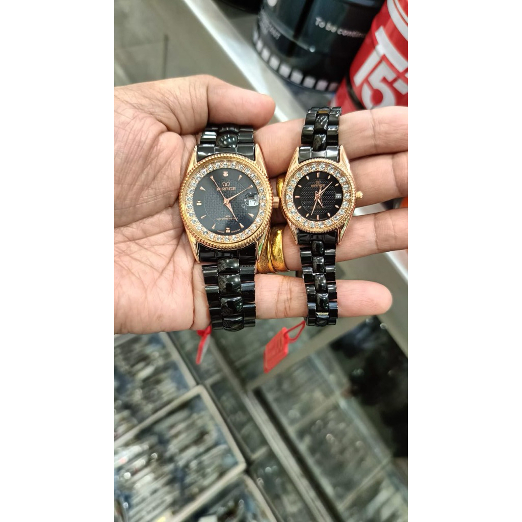 Jam Tangan Mirage Couple Permata HitamRosegold