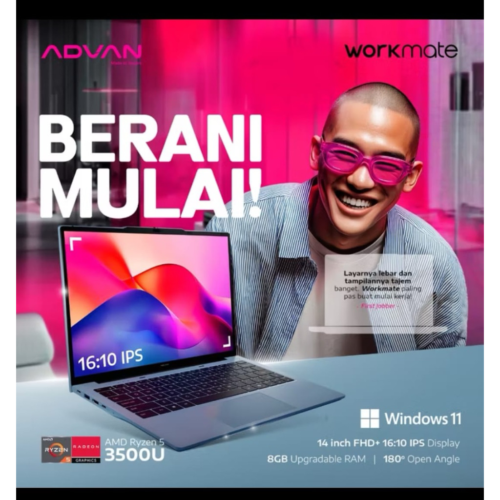 ADVAN laptop WorkMate AMD Ryzen 5 3500U ( ORI )
