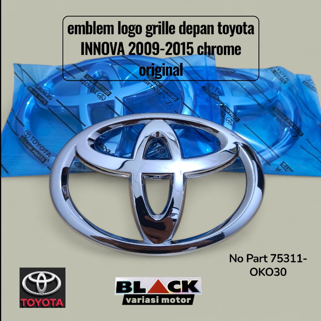 emblem logo grille depan toyota INNOVA 2009-2015 chrome original