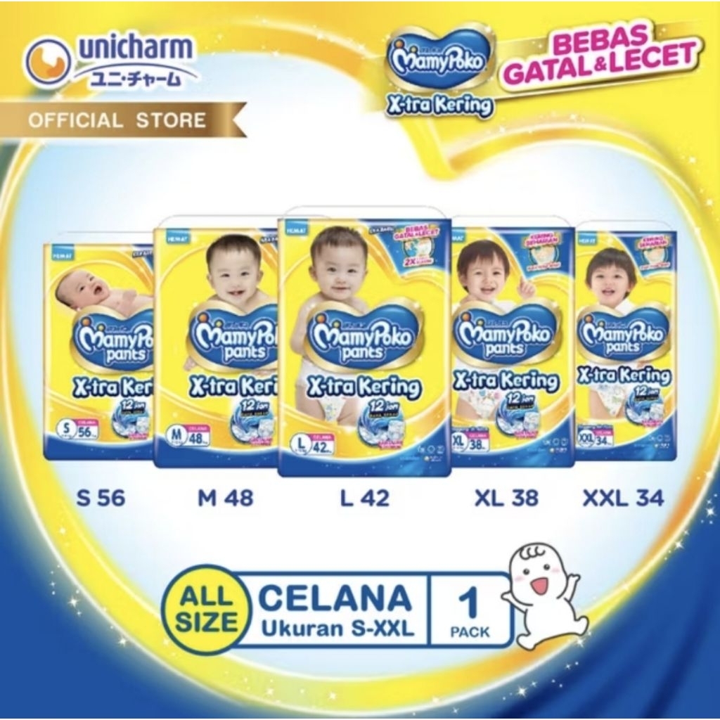 mamy poko pants pampers bayi ukuran S(38)