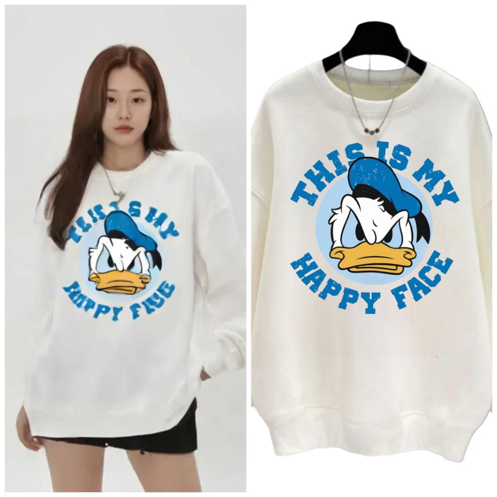 FASHION BAJU SWEATER ANAK DAN REMAJA PEREMPUAN DONALD UGLY FACE