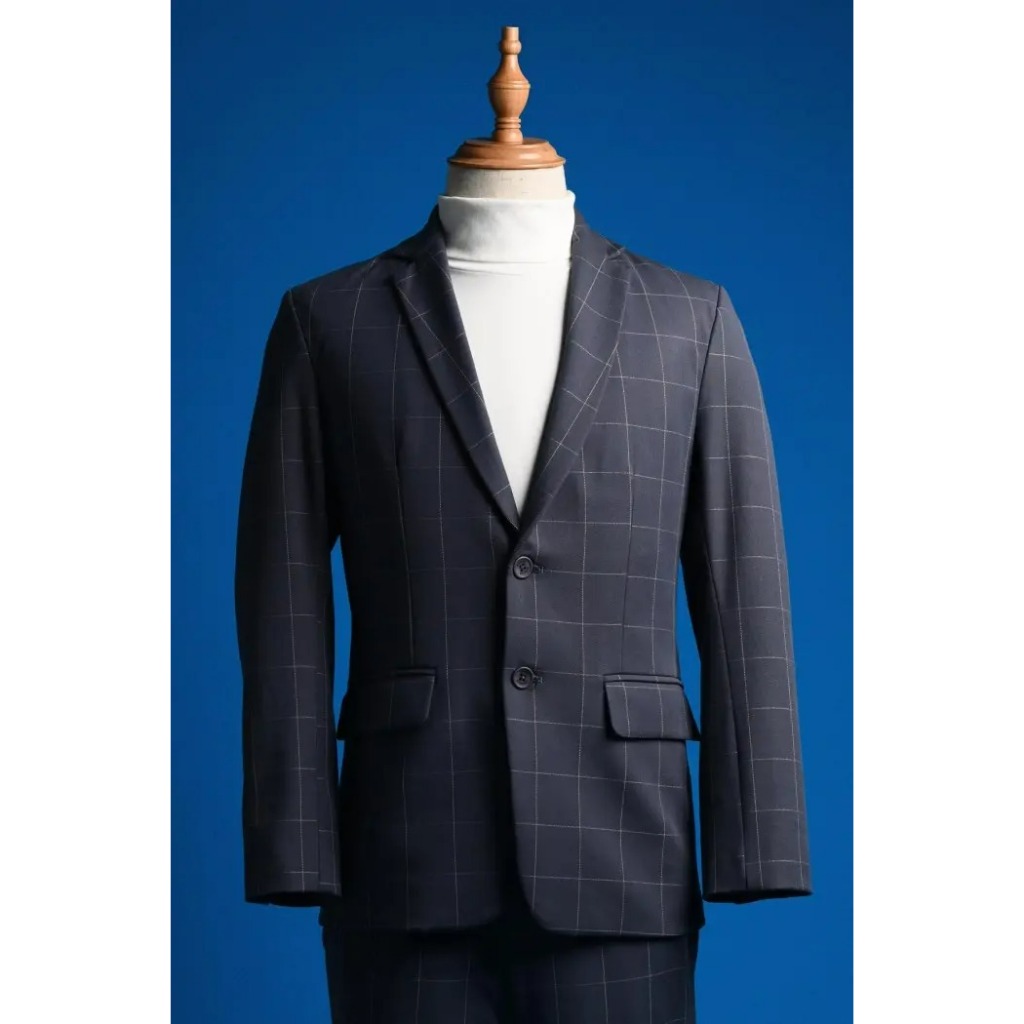 Heymale Commuter Blazer Grid Blazer Pria