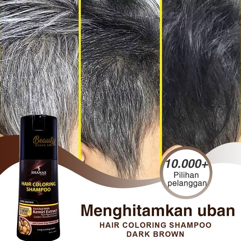 Hair Coloring Shampoo, penghilang uban, anti uban, shampo uban untuk rambut tampak hitam alami