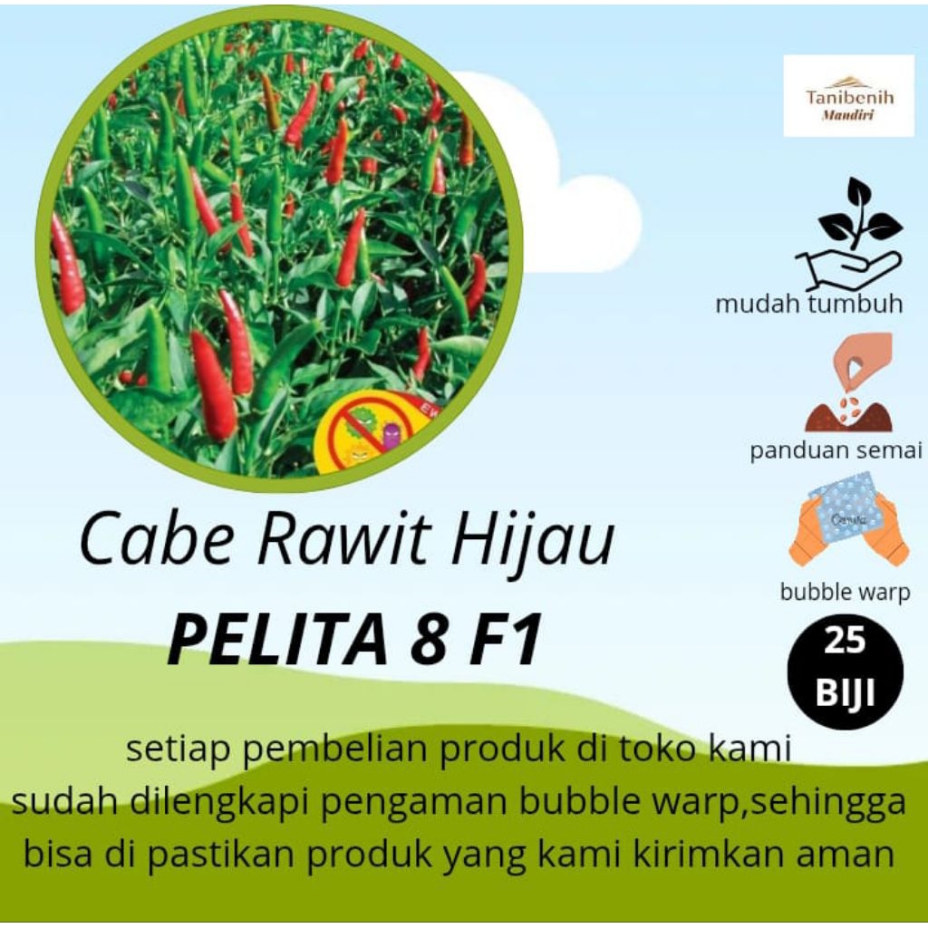 25 Biji benih Cabe rawit PELITA 8 F1