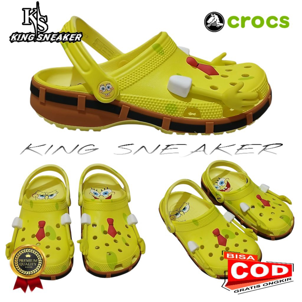 SANDAL CROCS SPONGEBOB/SANDAL SPONGEBOB/SANDAL CROCS UNISEX/SANDAL CROCS CHARACTER/SANDAL CROCS