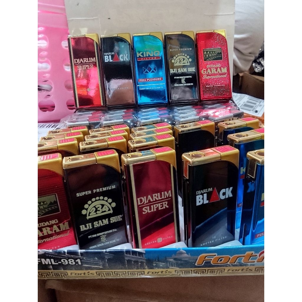 ECER KOREK API BARA SMOKE BOX / FORTIS METAL LIGHTER SMOKE BOX / FML JETFLAME REFILLABLE