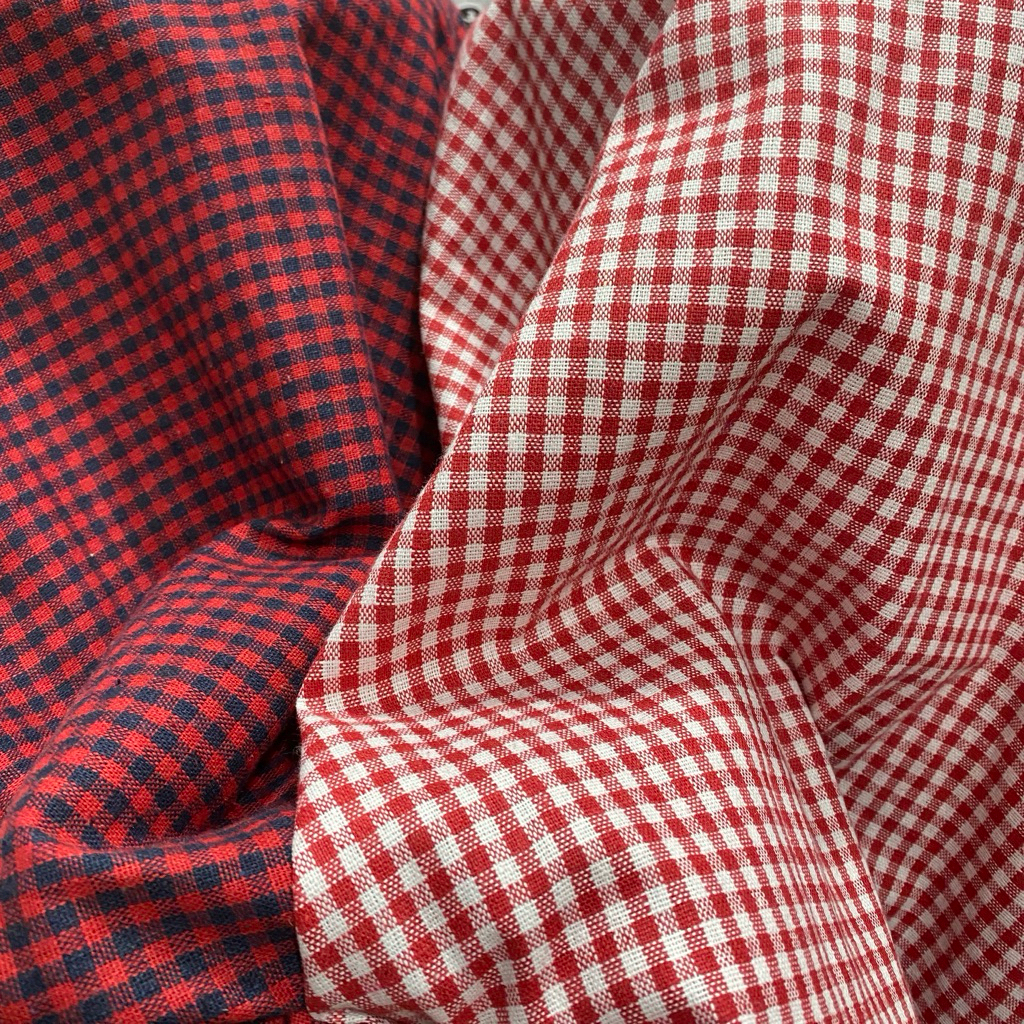 kain linen kain katun linen motif kotak-kotak kain linen meteran harga per 0.5 meter