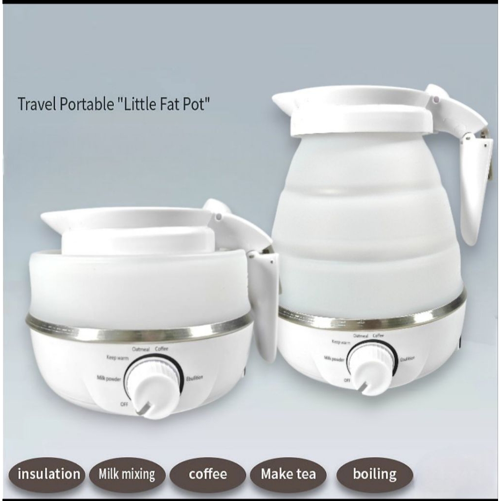Ketel teko mini Folding travel kettle stainless steel 600ml / teko camping campervam traveler