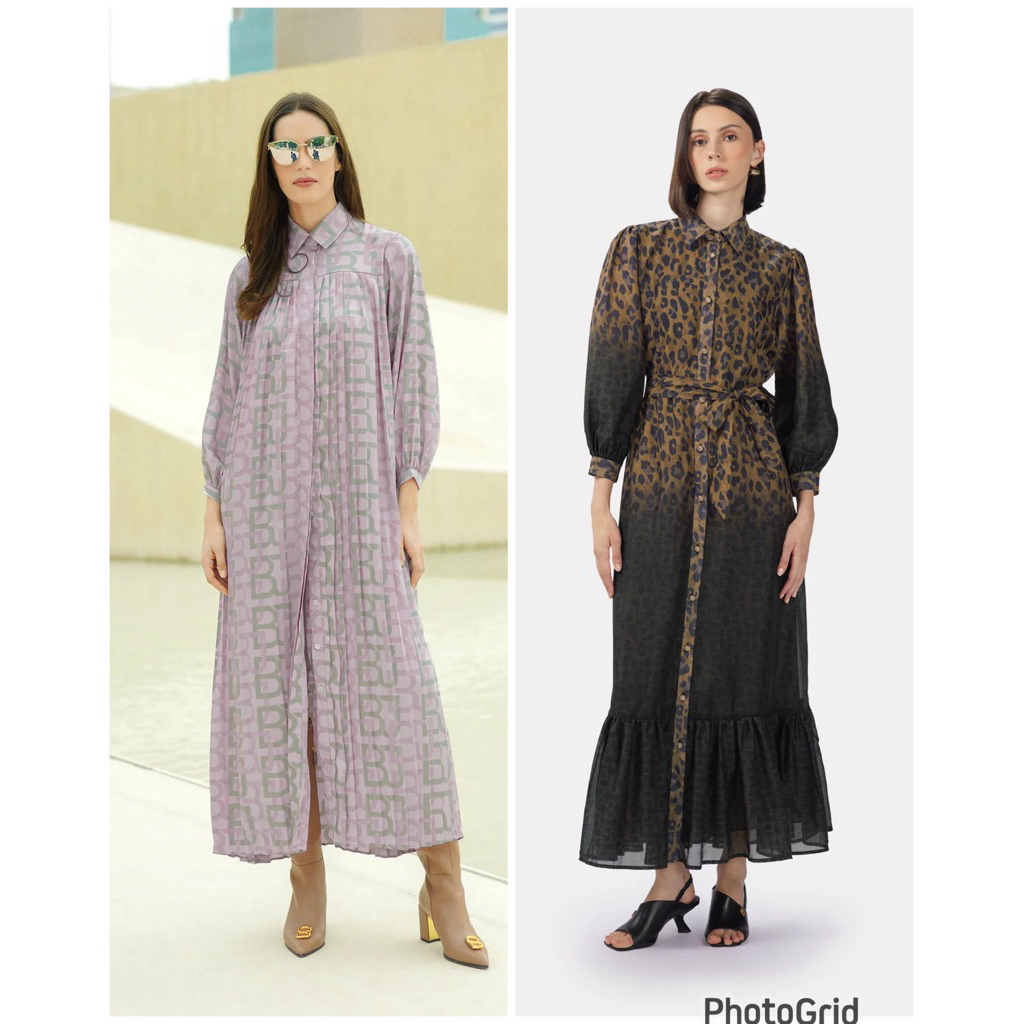 BENANG JARUM - Bundling New Monogram  Pleated Dress Pink (S) / Viola Dress (XS) + Savanna Dress (S)