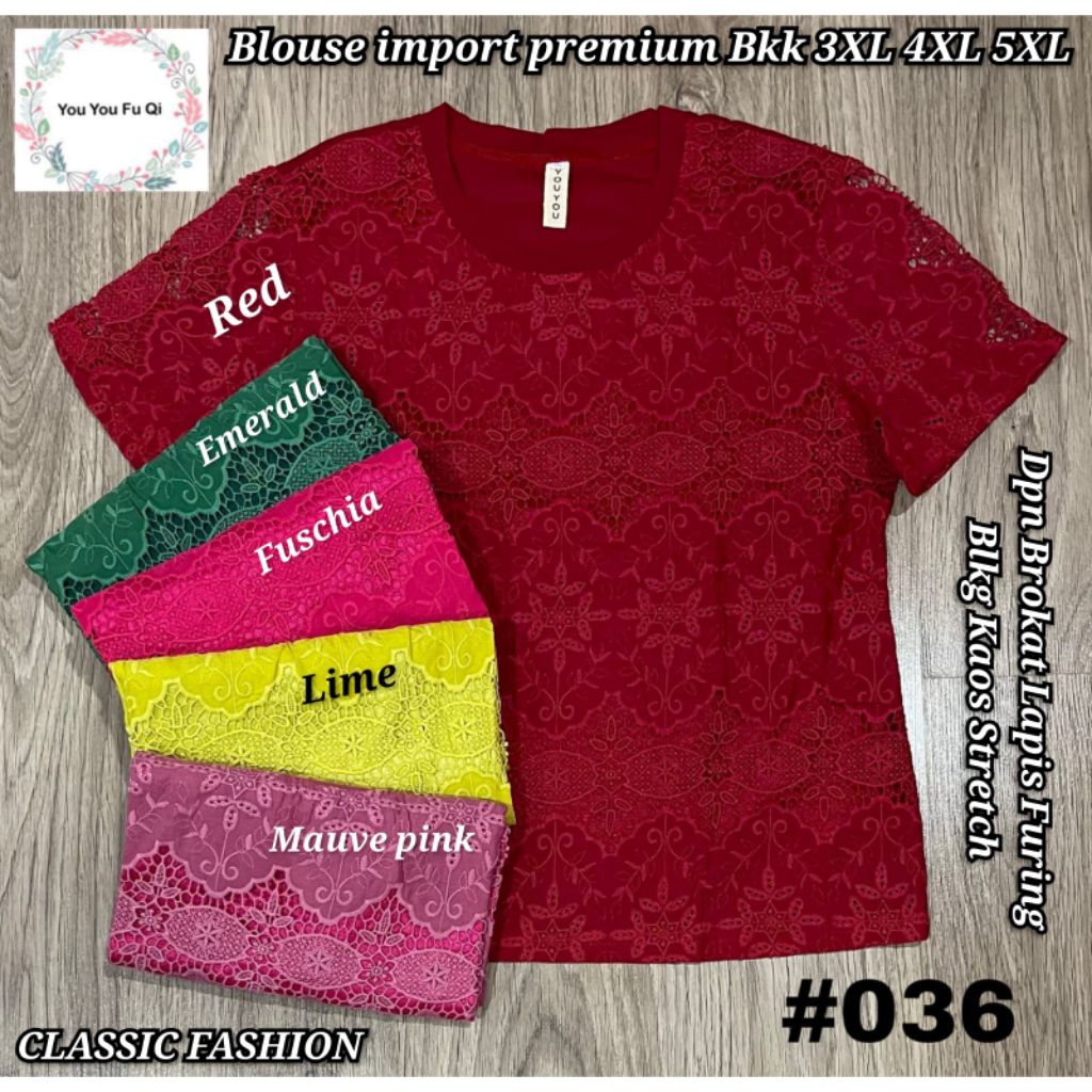 Atasan Brokat import premium Bkk#036