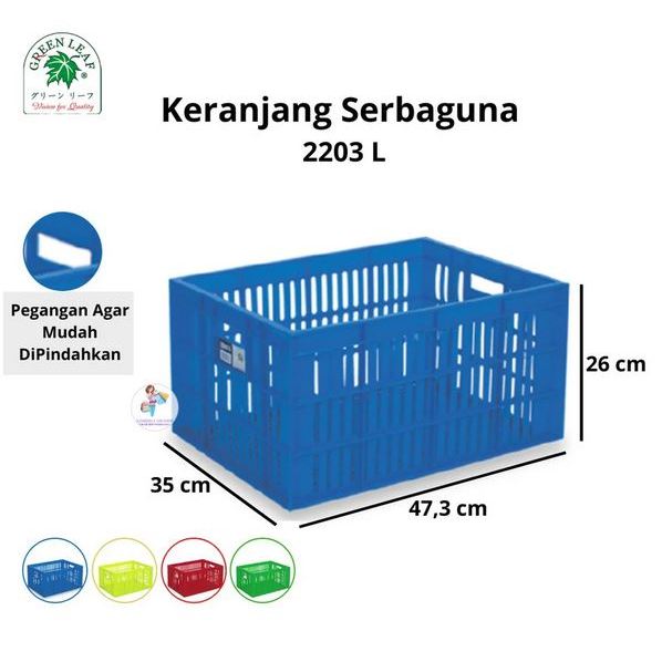 Green Leaf 2203L Keranjang Industri Container Box Kondisi Bekas Pemakaian Second