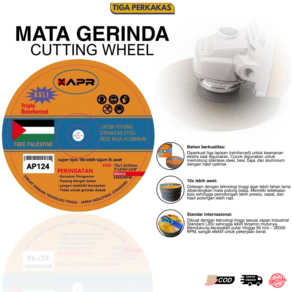 Mata Gerinda Potong 3" Besi Stainless Alumunium