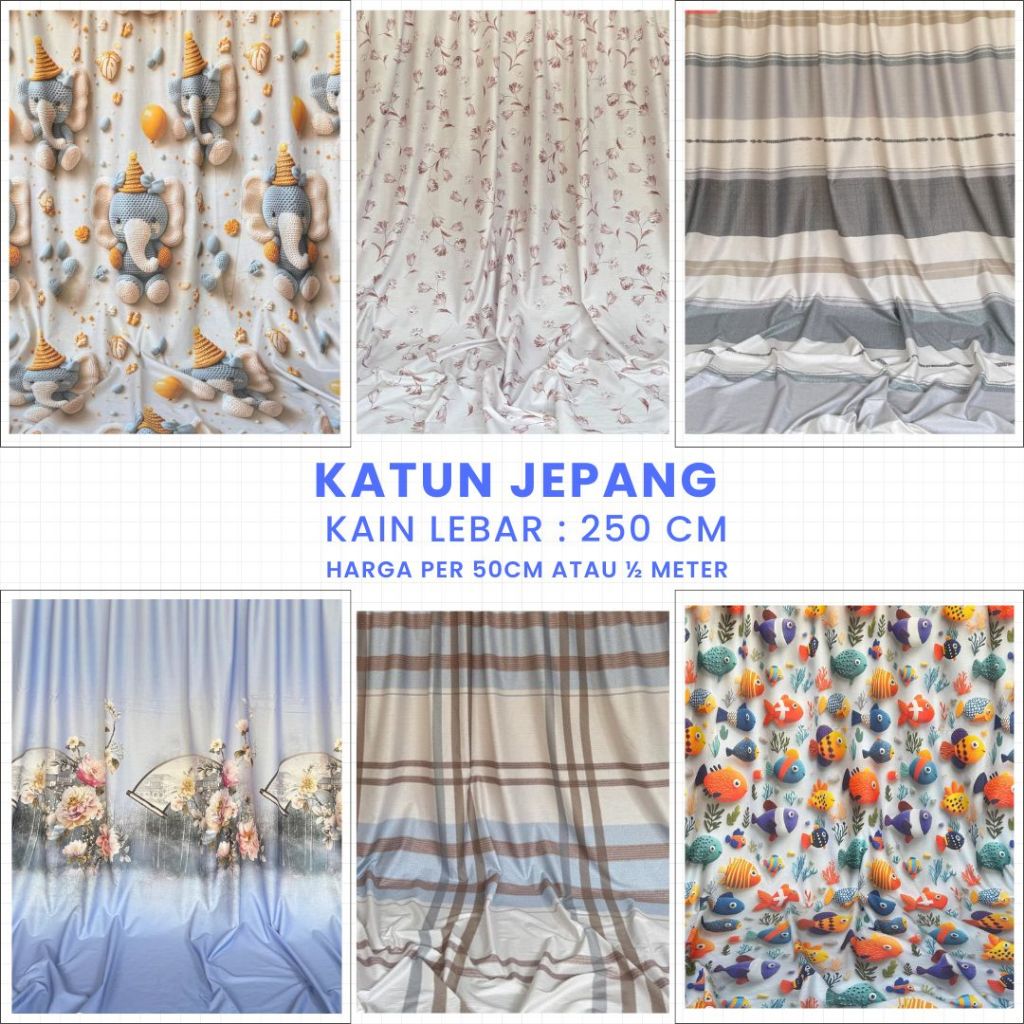 KAIN SPREI KATUN JEPANG MOTIF KARAKTER ANAK KOMBINASI A DAN B LEBAR 250 METERAN PART 1