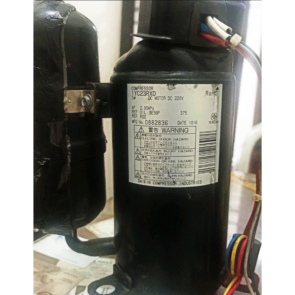 KOMPRESOR AC DAIKIN INVERTER R22 1PK COPOTAN ORI NORMAL BAGUS