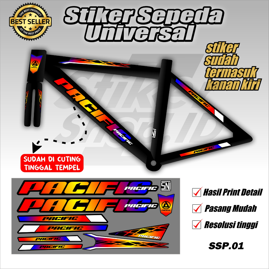 Stiker Striping Sepeda Universal ALL BMX Pacific Sudah Cutting 01