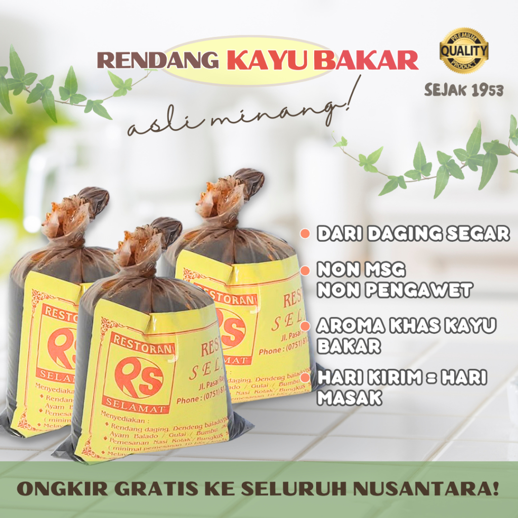 Rendang Daging Selamat Padang Instan Siap Saji
