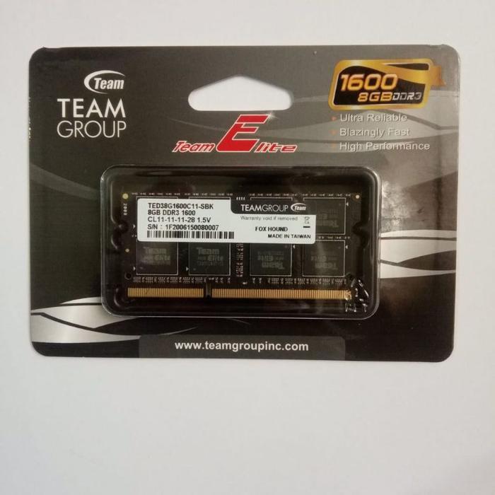 Team Elite 8GB DDR3L 1600Mhz - Ram Laptop 8GB DDR3L