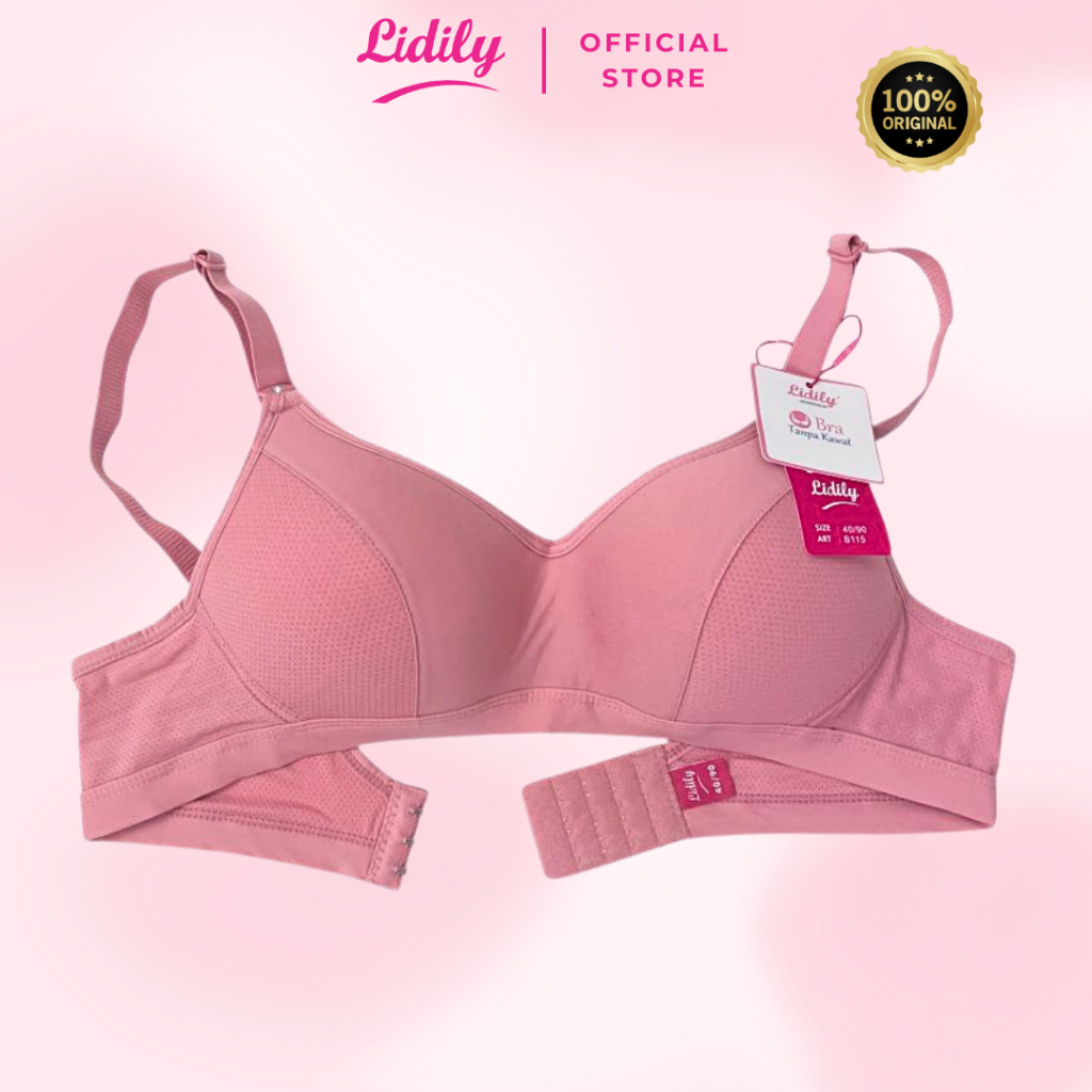 LIDILY - BH Tanpa Kawat Cup B Bra Silky Soft Nyaman Harian Busa Tipis BH DDB115