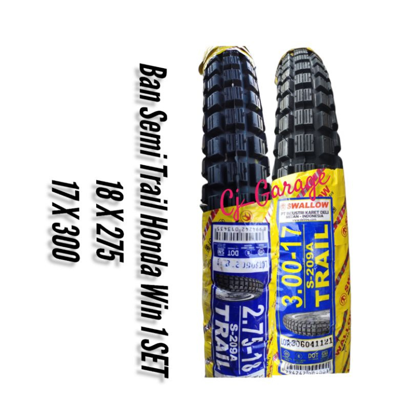 Ban luar semi trail Win Trail Ban Swallow TRAIL WIN 100 Trail Luar TAHU Honda Win 100 1set  depan be