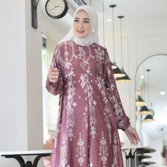 Baju Gamis Dress Terbaru 2025 Wanita Kekinian Model Terbaru Remaja Motif Etnik Premium