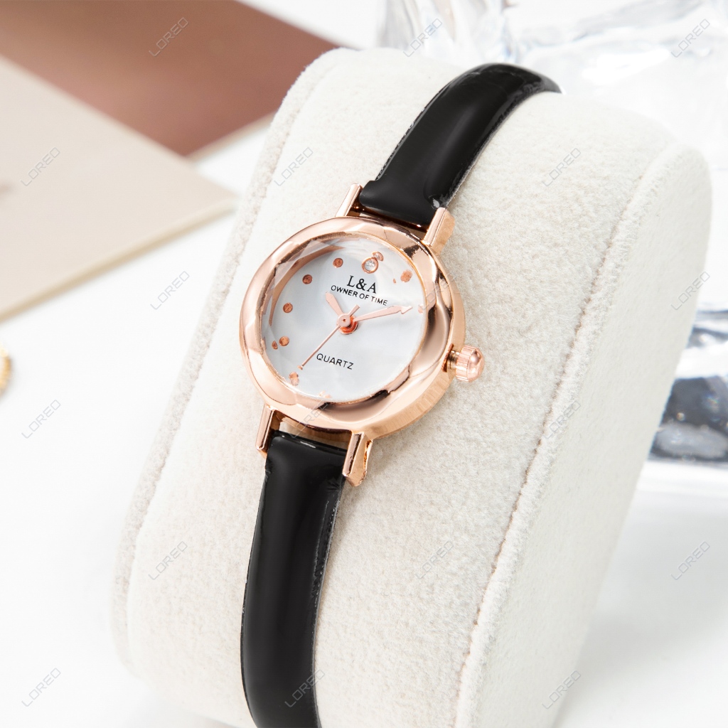 Loreo Jam Tangan Analog Wanita Kecil Kulit Pu Women Watch Simple