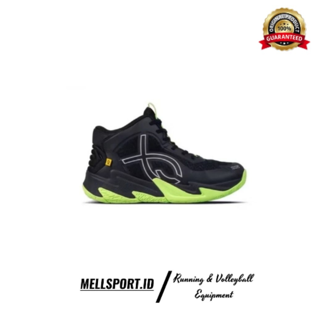 SEPATU VOLLY FIXCH OPPUS SEPATU VOLI ORIGINAL-Black/Spring Green/Silver