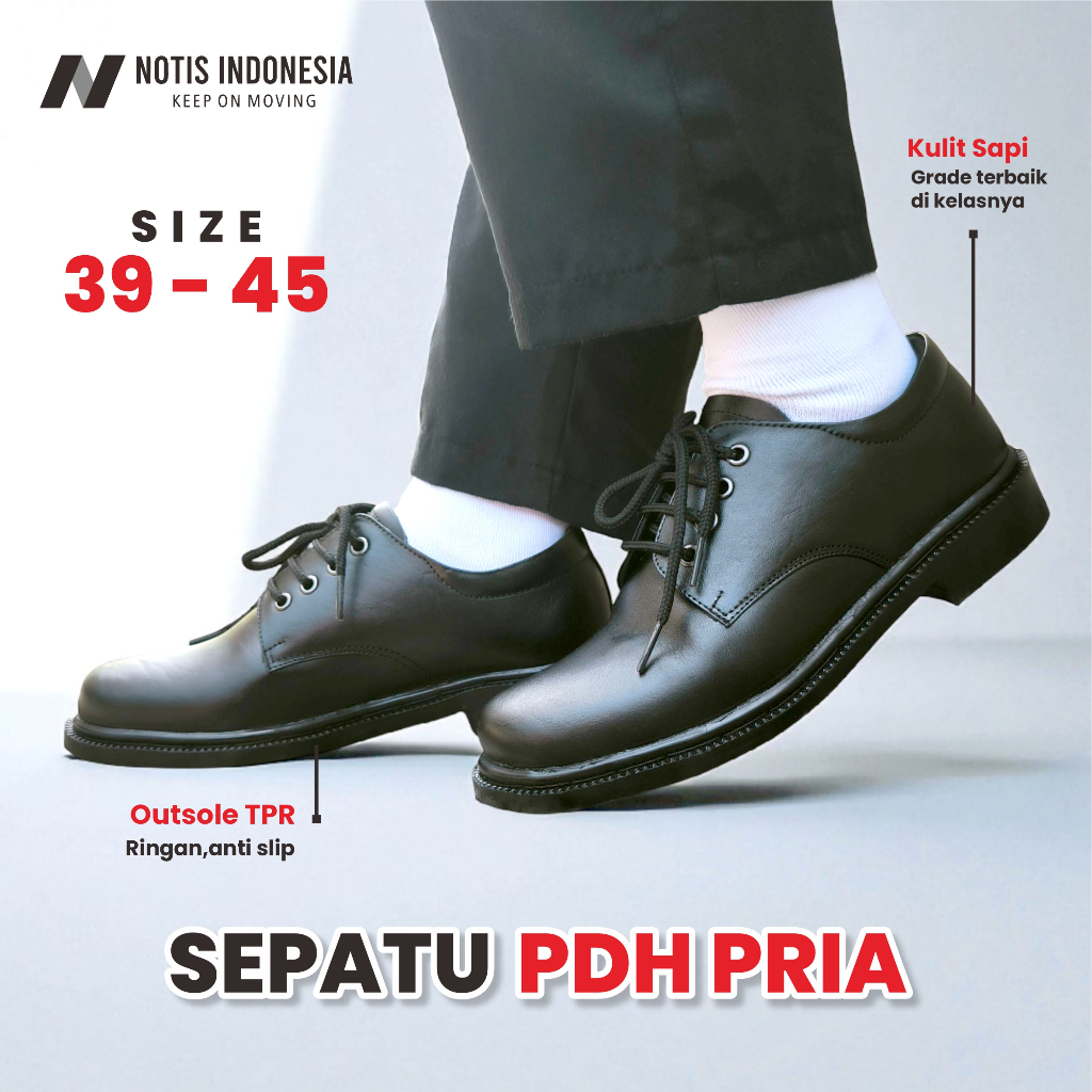 NOTIS - SEPATU FANTOFEL PANTOFEL PRIA TALI KULIT ASLI PENDEK TINGGI SEPATU PDH PRIA PENDEK SEPATU SA
