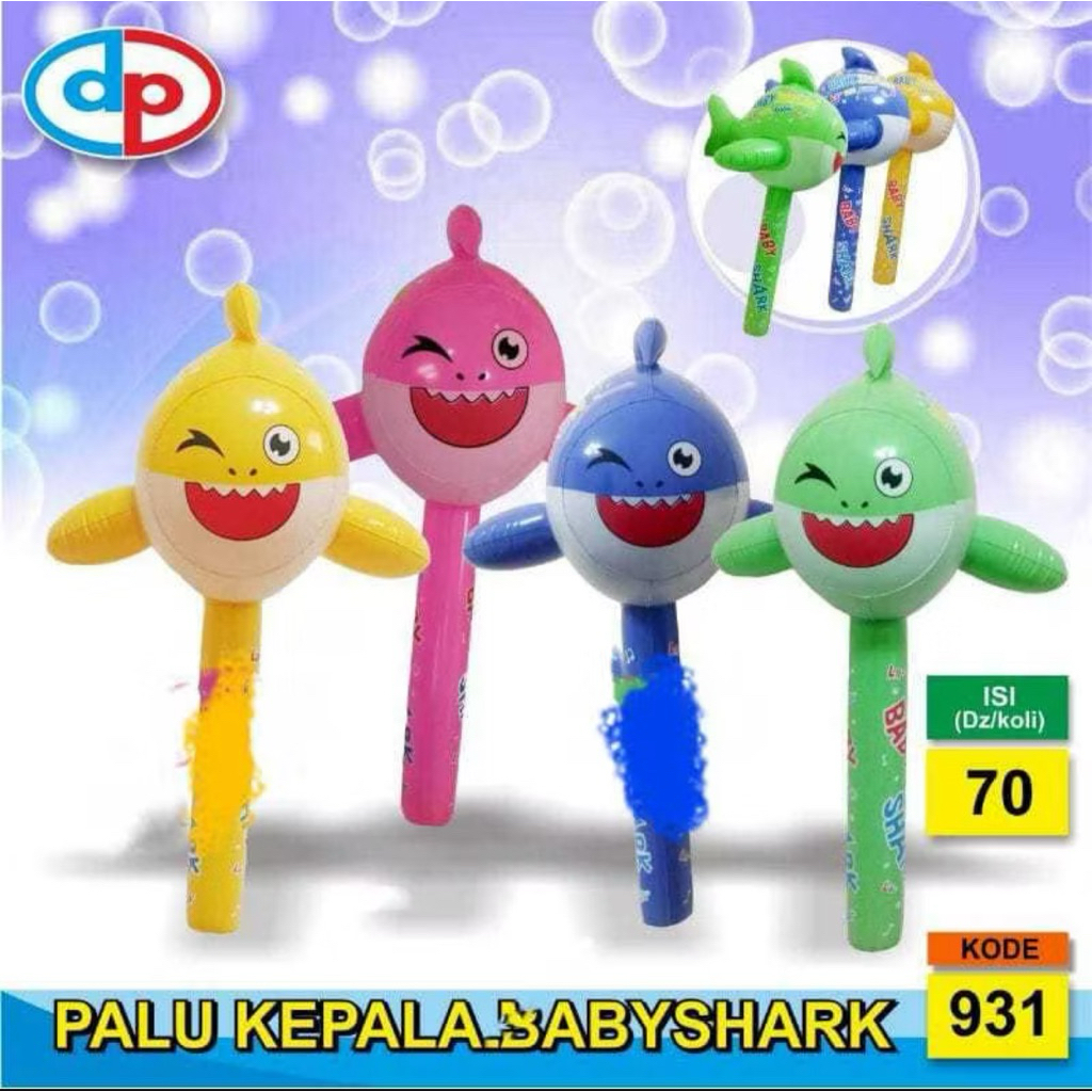 Mainan Balon / Tiup Bentuk Palu Motif Baby Shark , Tung Tung Sahur, Tayo,Pooh, micky, es krim, labub
