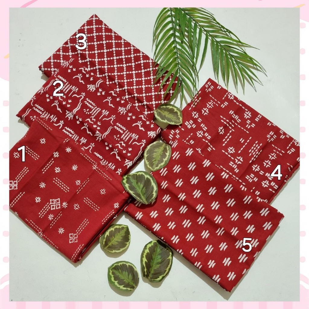 AK kain batik cap garutan asli pekalongan warna merah