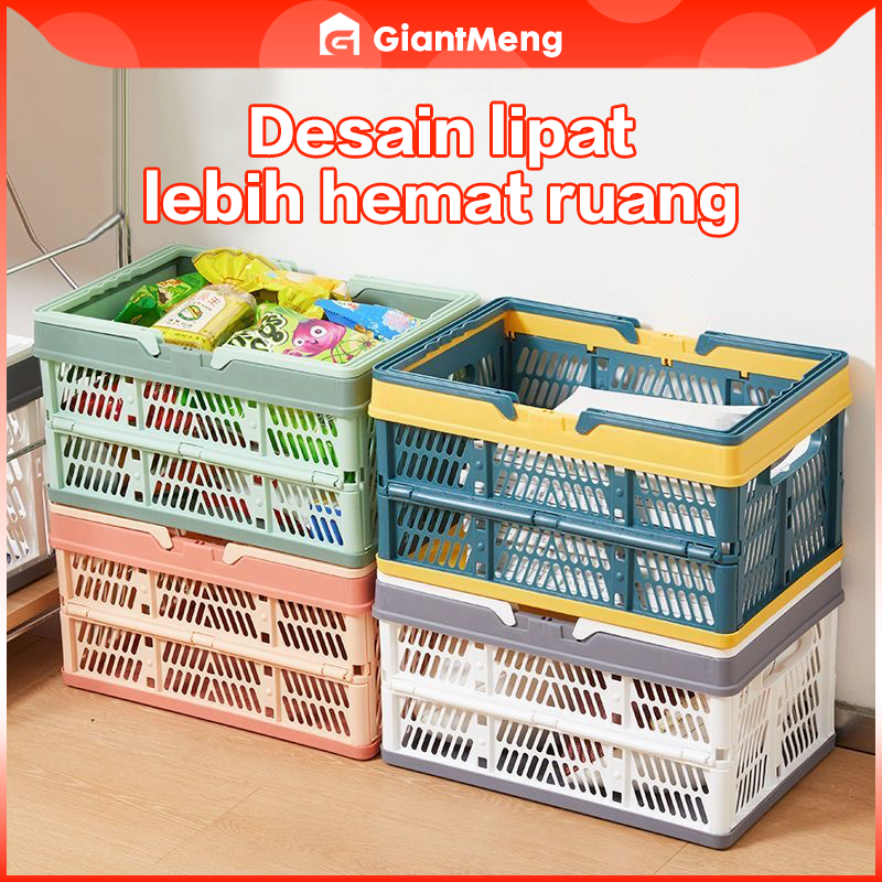 GiantMeng - Kotak Rak Keranjang Lipat | Box Penyimpanan Mini Portable untuk Dapur Kamar Mandi Kulkas