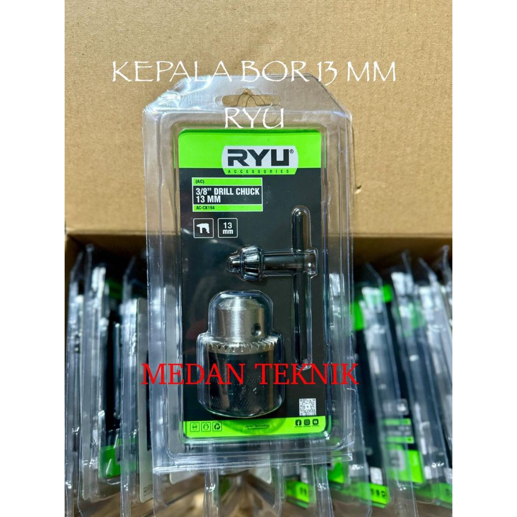 KEPALA BOR RYU 10 MM / 13 MM DRILL CHUCK 3/8" INCH
