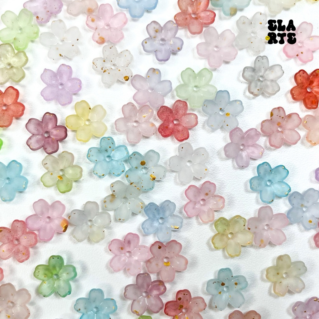 ELARTE 30gr Mote/ Manik Sakura Blossom Frosted, Manik Kelopak Bunga, Manik Gelang Fairy