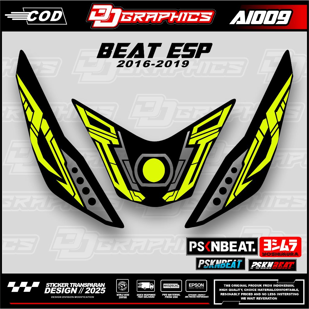 AL009 STICKER LAMPU ALIS DEPAN BEAT ESP - STICKER LAMPU ALIS DEPAN BEAT ESP MOTIF TECHNO
