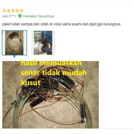 RACIK GANTUNG RUAK 2 METER 21 MATA SENAR TIDAK MUDAH KUSUT KUALITAS PREMIUM TALI JERAT BURUNG SAWAH 