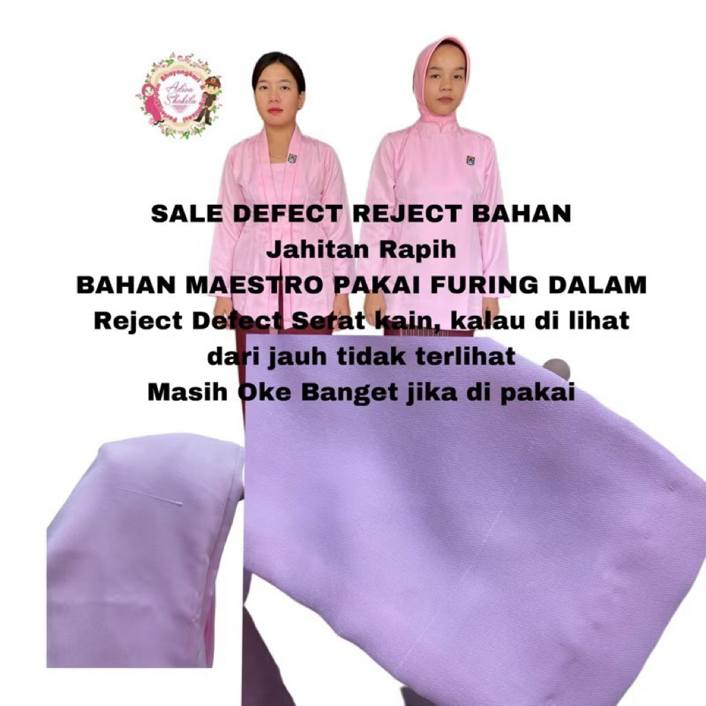 ATASAN SAJA DEFECT REJECT KEBAYA KUTU BARU / KURUNG PSR BHAYANGKARI SUDAH JADI SERAT