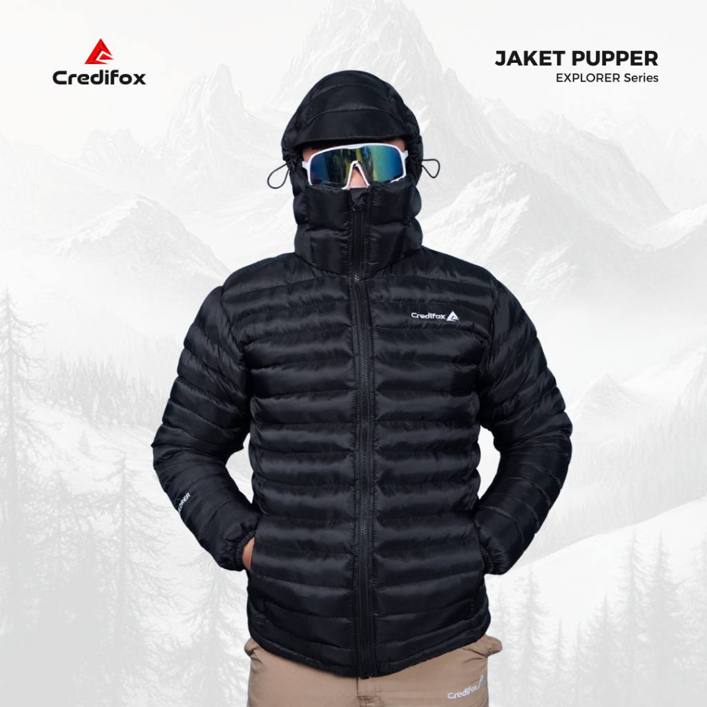 CREDIFOX Jaket Gunung Gorpcore pupper seri EXPLORER Zipper YKK - Jacket Gelembung Bahan Cire - Jaket