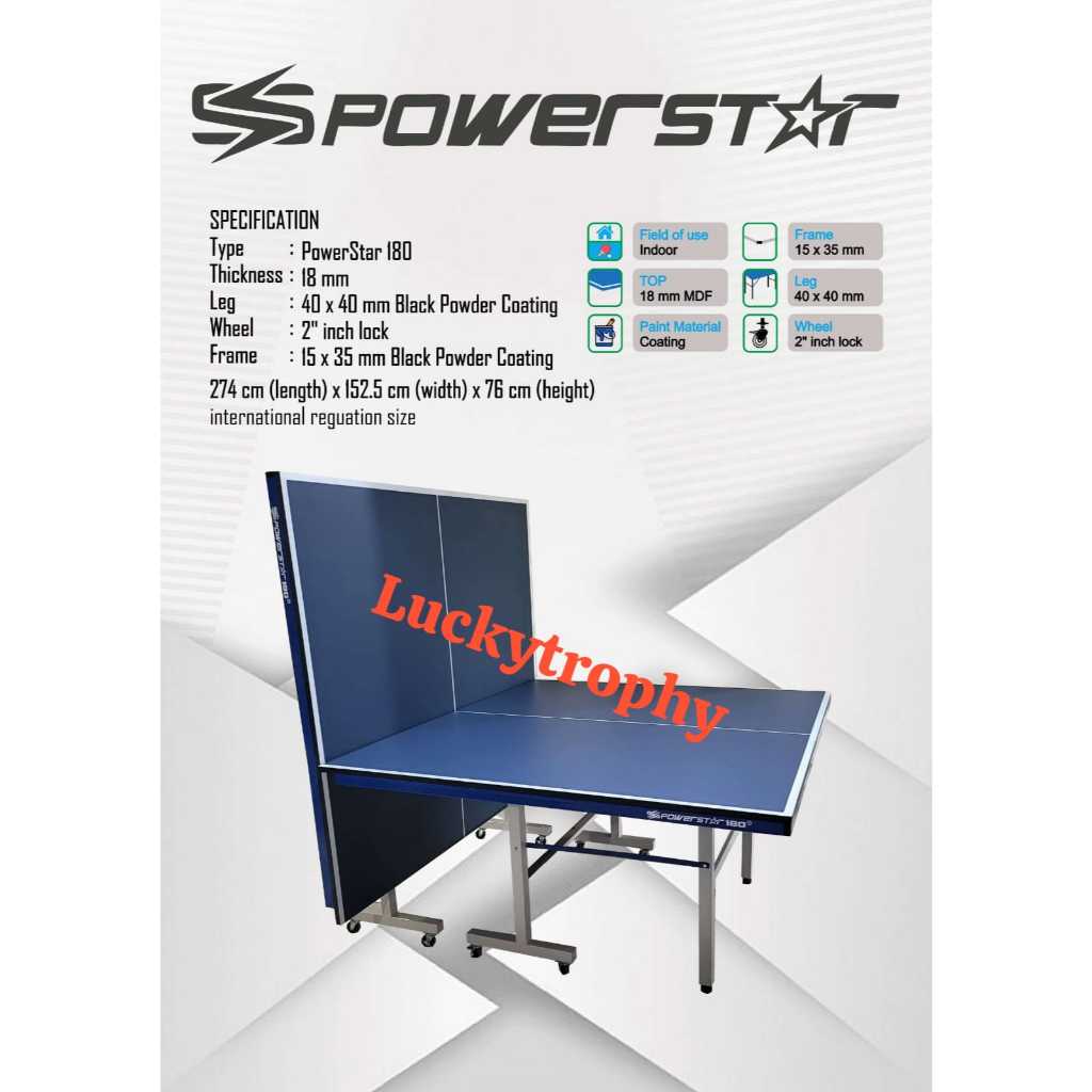 Tenis Meja Powerstar MDF 18mm Bagus Murah