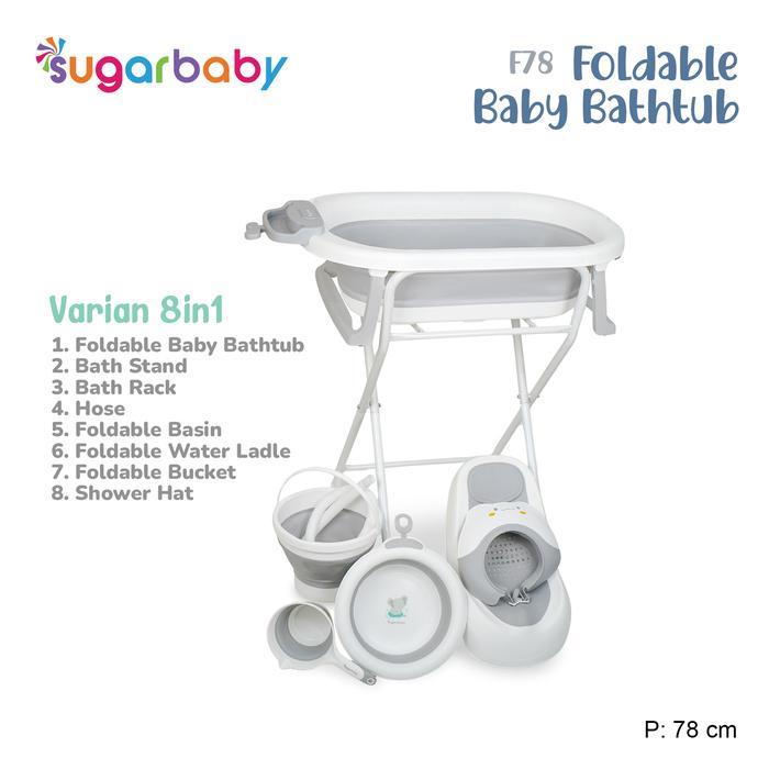 Sugar baby F78 Set 4in1 Foldable & standing Baby Bathtub/Sugar Baby Bathtub/Bak Mandi lipat Anak