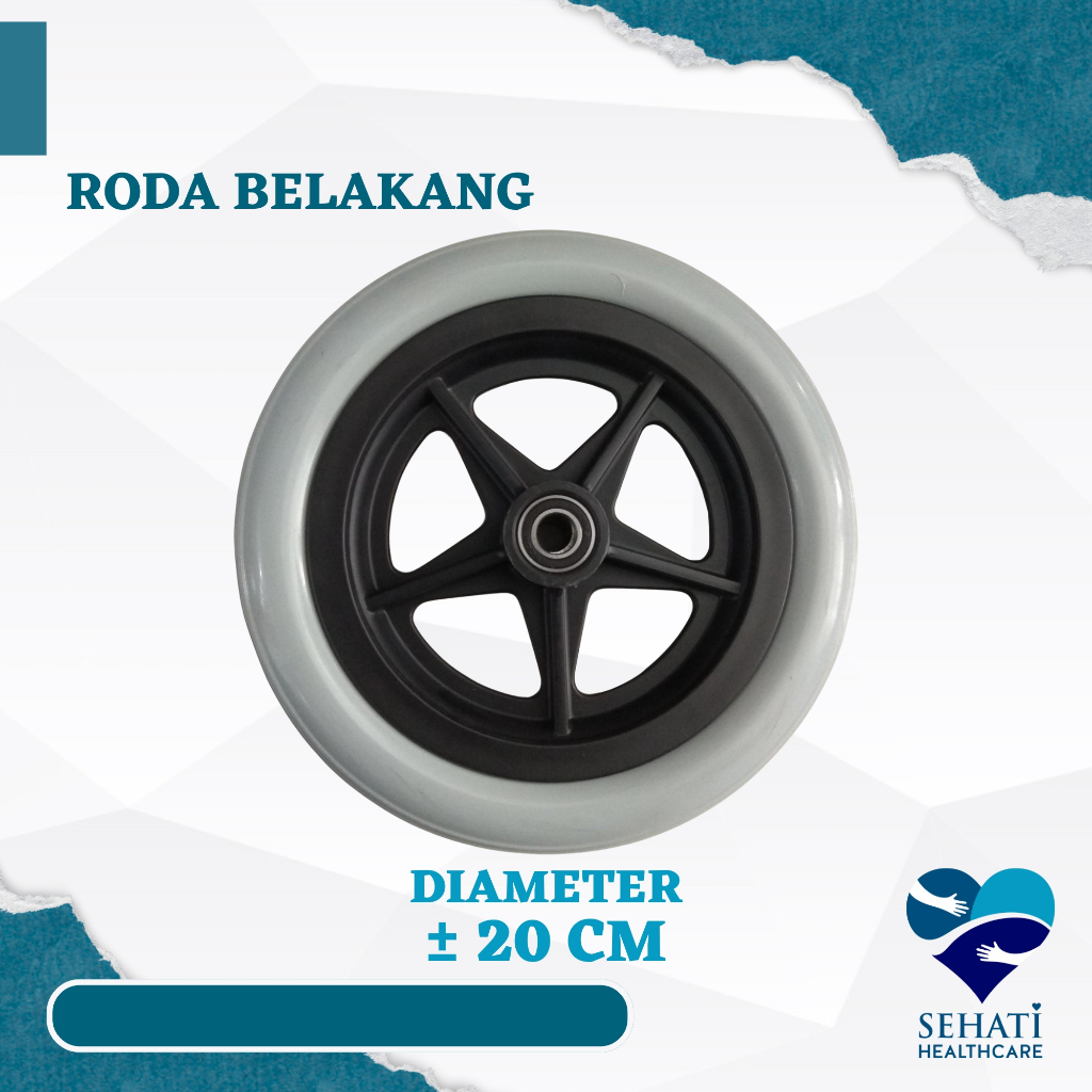 Roda Belakang Kursi Roda Travelling Sparepart Suku Cadang Wheelchair Kesehatan