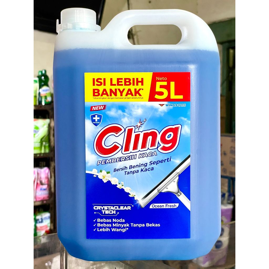 Cling Jerigen 5 Liter Biru Pembersih Kaca Jerigen Glass Cleaner 5000ml