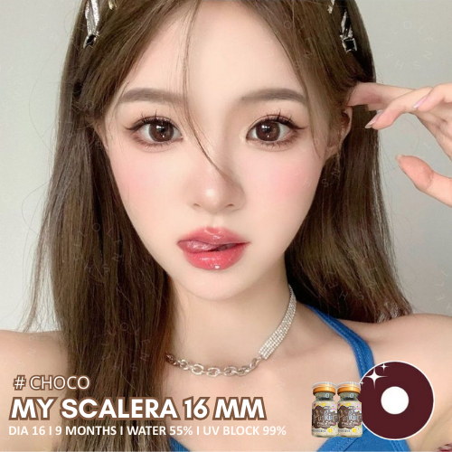 Big Eye Scalera Softlens Choco KR Premium Mata Belo Minus -0.25 Sampai -10.00 Diameter 16mm Coklat B