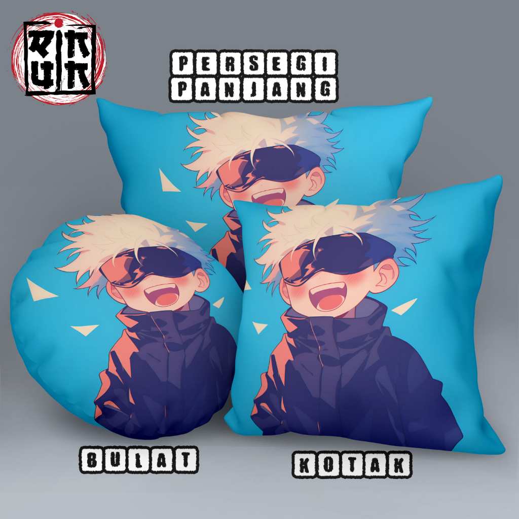 Bantal Sofa Bulat / Kotak / Persegi Panjang Gojo Satoru Jujutsu Kaisen Karakter Anime