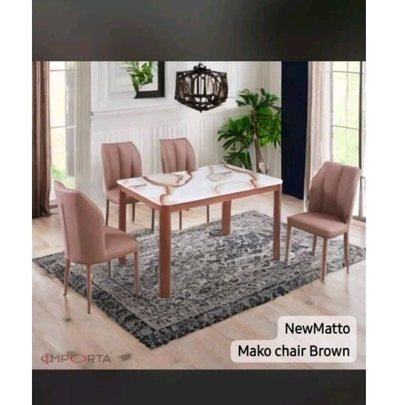 MEJA MAKAN MARMER IMPORTA 4 KURSI