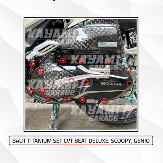 Baut Titanium set cvt beat deluxe,genio,scoopy